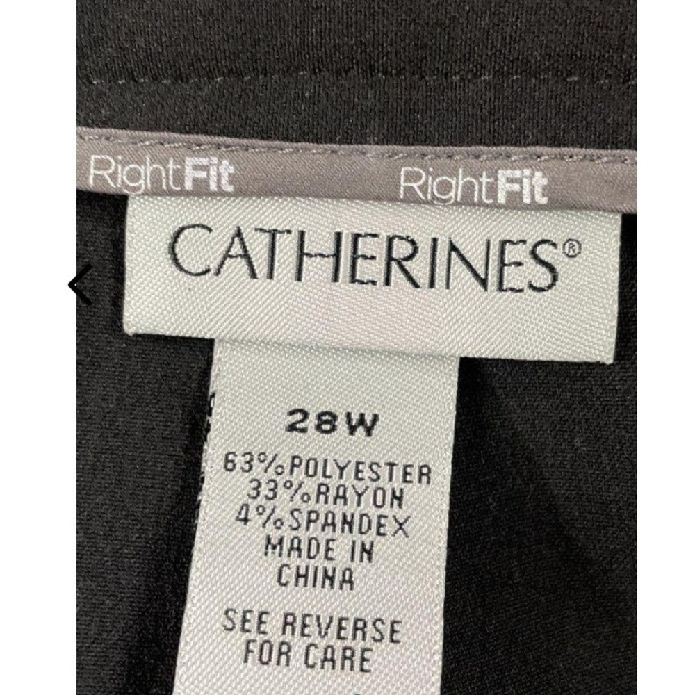 Catherines Right Fit Moderately Curvy Black Pants Plus Size 28W Dress Trousers - Picture 4 of 4